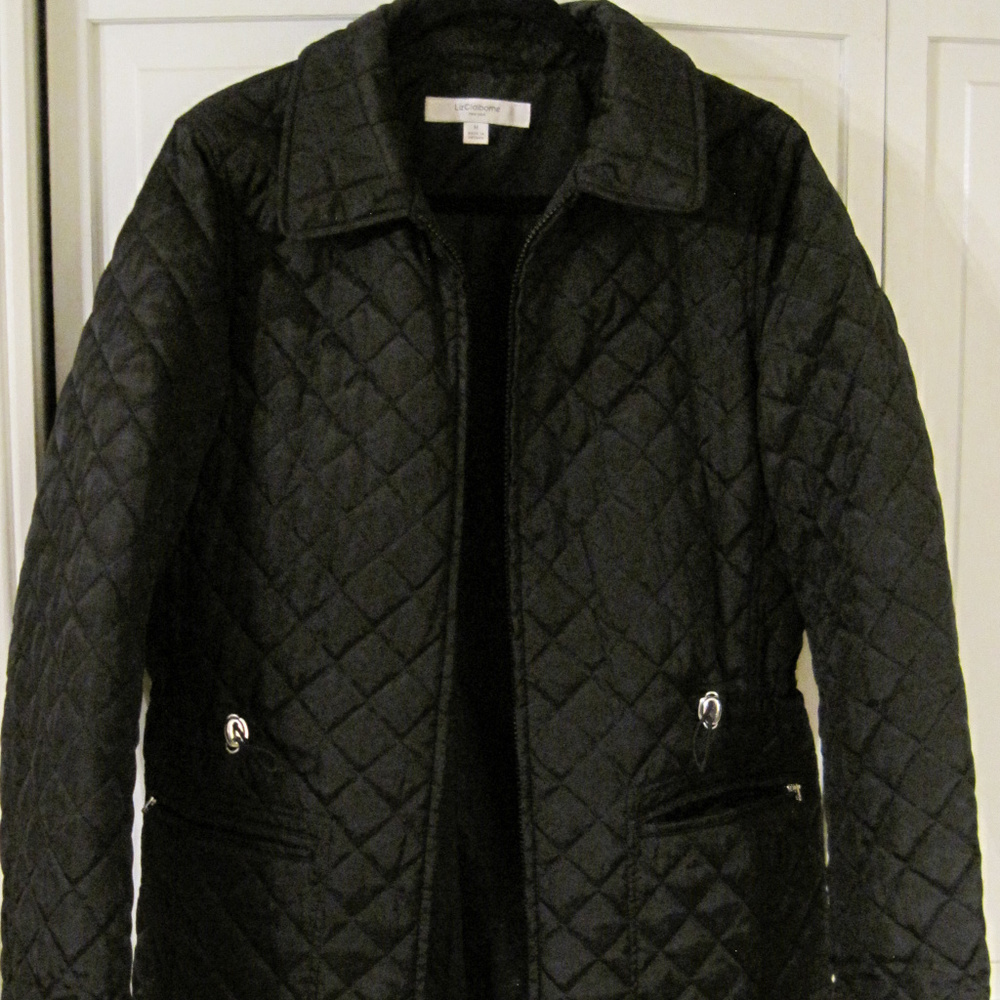 Liz Claiborne Med black quilted Utility Jacket